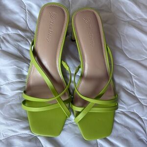 The Drop Women's Vibrant Green Strappy Heels